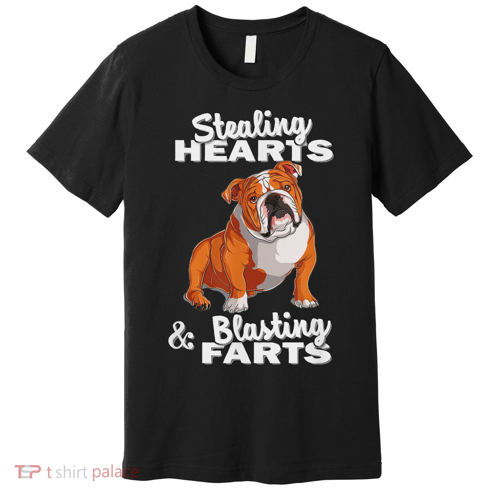 Funny Stealing Hearts Blasting Farts English Bulldog Premium T-Shirt