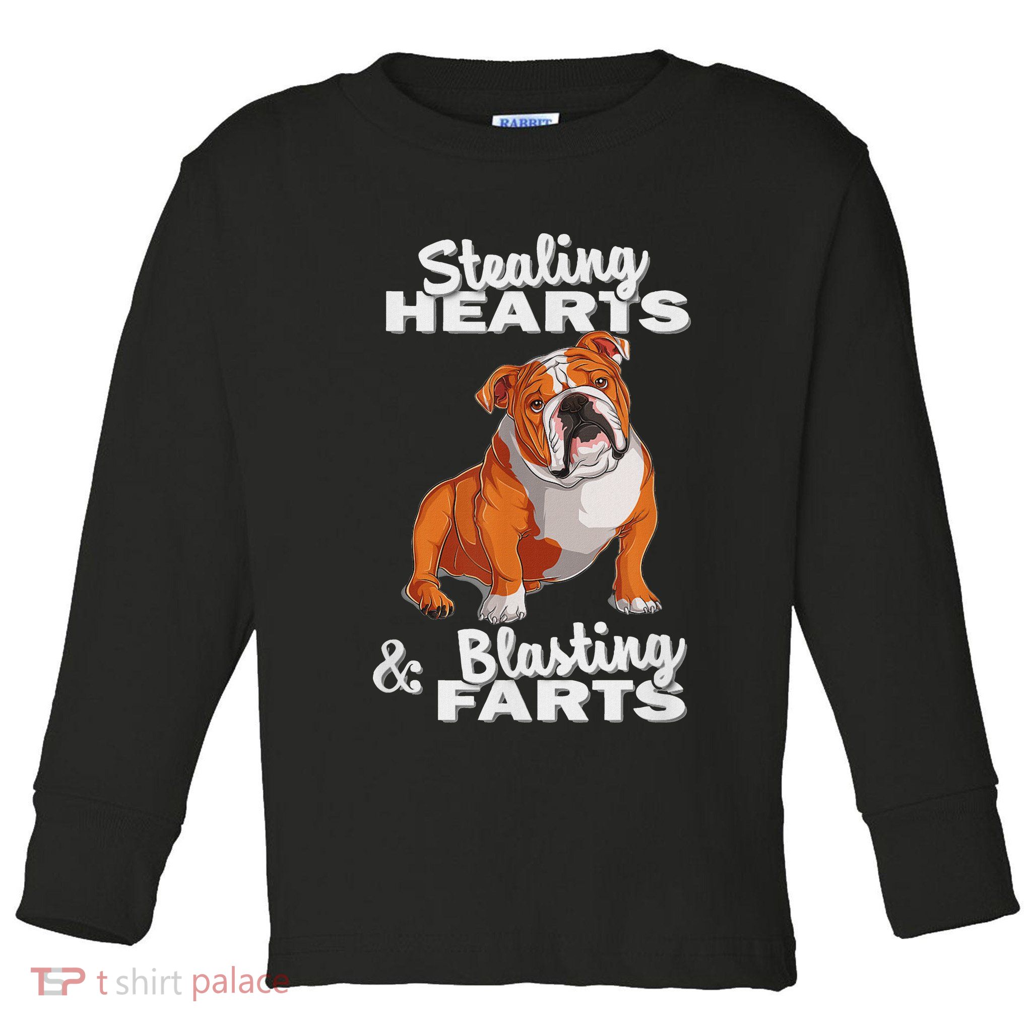 Funny Stealing Hearts Blasting Farts English Bulldog Toddler Long Sleeve Shirt