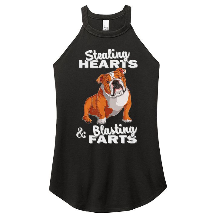 Funny Stealing Hearts Blasting Farts English Bulldog Women's Perfect Tri Rocker Tank