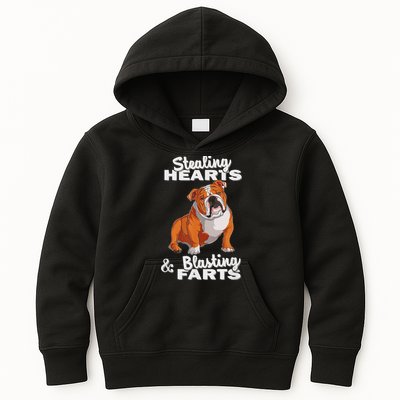 Funny Stealing Hearts Blasting Farts English Bulldog Kids Hoodie
