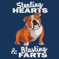 Funny Stealing Hearts Blasting Farts English Bulldog Infant Baby Jersey Bodysuit