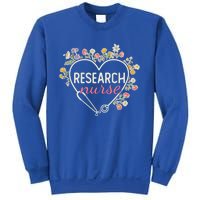 Floral Stethoscope Heart Nursing Research Nurse Gift Sweatshirt