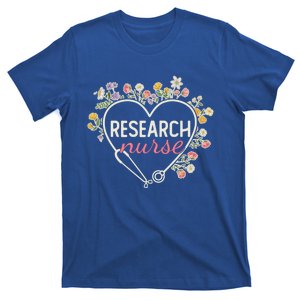 Floral Stethoscope Heart Nursing Research Nurse Gift T-Shirt