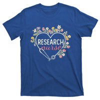 Floral Stethoscope Heart Nursing Research Nurse Gift T-Shirt