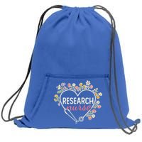 Floral Stethoscope Heart Nursing Research Nurse Gift Sweatshirt Cinch Pack Bag