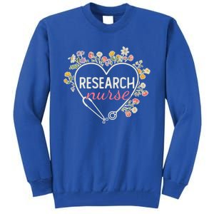 Floral Stethoscope Heart Nursing Research Nurse Gift Tall Sweatshirt