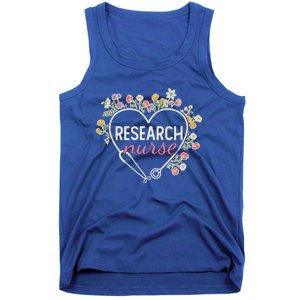 Floral Stethoscope Heart Nursing Research Nurse Gift Tank Top