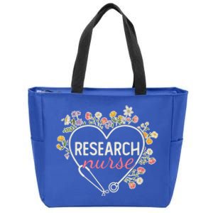 Floral Stethoscope Heart Nursing Research Nurse Gift Zip Tote Bag