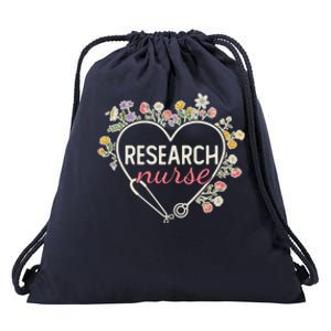 Floral Stethoscope Heart Nursing Research Nurse Gift Drawstring Bag