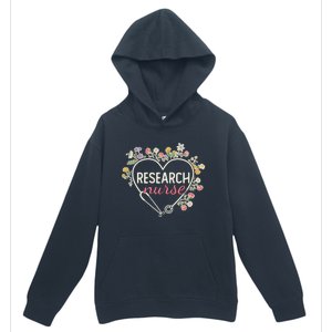 Floral Stethoscope Heart Nursing Research Nurse Gift Urban Pullover Hoodie