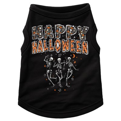 Funny Spooky Happy Halloween Dancing Skeletons Doggie Tank