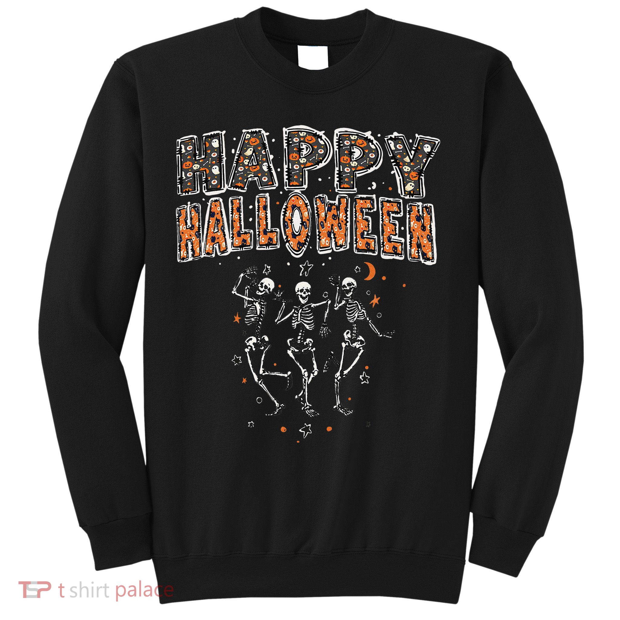 Funny Spooky Happy Halloween Dancing Skeletons Sweatshirt
