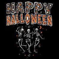 Funny Spooky Happy Halloween Dancing Skeletons Wool Snapback Cap