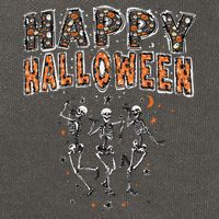 Funny Spooky Happy Halloween Dancing Skeletons Cotton Canvas Backpack