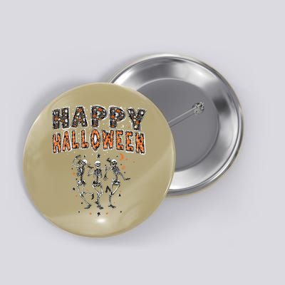 Funny Spooky Happy Halloween Dancing Skeletons Button