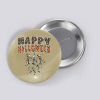 Funny Spooky Happy Halloween Dancing Skeletons Button