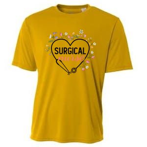 Floral Stethoscope Heart Nursing Surgical Nurse Gift Cooling Performance Crew T-Shirt