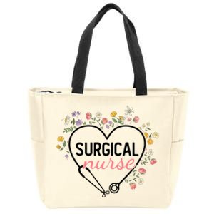 Floral Stethoscope Heart Nursing Surgical Nurse Gift Zip Tote Bag