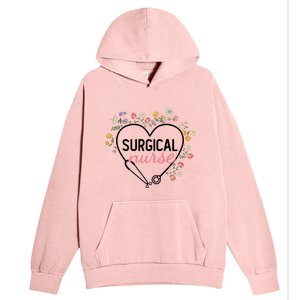 Floral Stethoscope Heart Nursing Surgical Nurse Gift Urban Pullover Hoodie