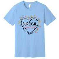 Floral Stethoscope Heart Nursing Surgical Nurse Gift Premium T-Shirt