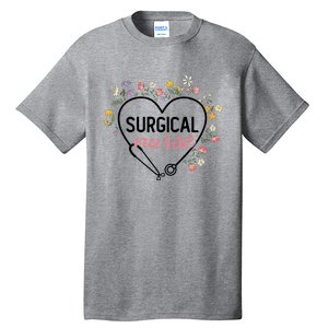 Floral Stethoscope Heart Nursing Surgical Nurse Gift Tall T-Shirt