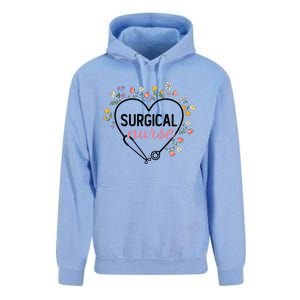 Floral Stethoscope Heart Nursing Surgical Nurse Gift Unisex Surf Hoodie