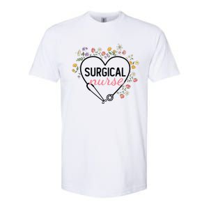 Floral Stethoscope Heart Nursing Surgical Nurse Gift Softstyle CVC T-Shirt