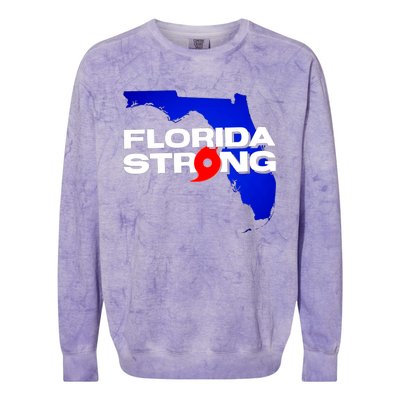 Florida Strong Hurricane Ian Support Football Colorblast Crewneck Sweatshirt