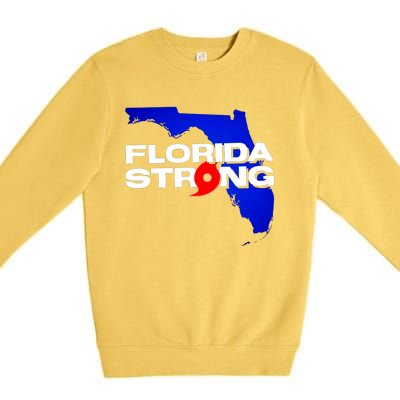 Florida Strong Hurricane Ian Support Football Premium Crewneck Sweatshirt