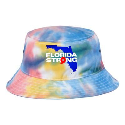 Florida Strong Hurricane Ian Support Football Tie Dye Newport Bucket Hat