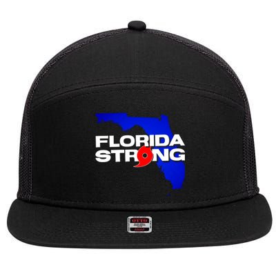 Florida Strong Hurricane Ian Support Football 7 Panel Mesh Trucker Snapback Hat