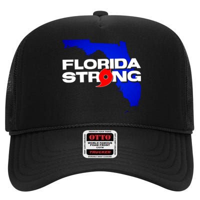 Florida Strong Hurricane Ian Support Football High Crown Mesh Back Trucker Hat