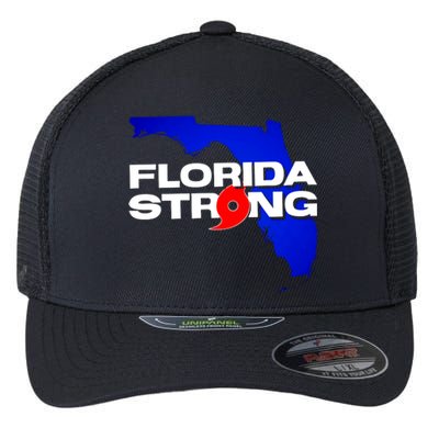 Florida Strong Hurricane Ian Support Football Flexfit Unipanel Trucker Cap