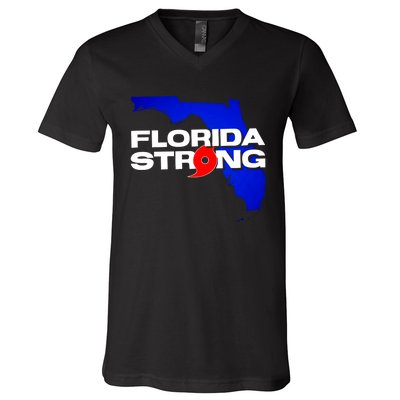 Florida Strong Hurricane Ian Support Football V-Neck T-Shirt