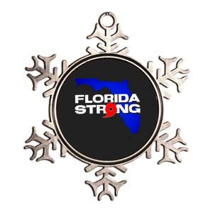 Florida Strong Hurricane Ian Support Football Metallic Star Ornament