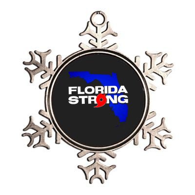 Florida Strong Hurricane Ian Support Football Metallic Star Ornament