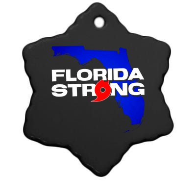 Florida Strong Hurricane Ian Support Football Ceramic Star Ornament