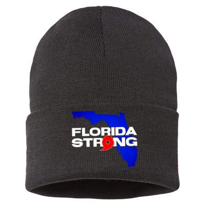 Florida Strong Hurricane Ian Support Football Sustainable Knit Beanie