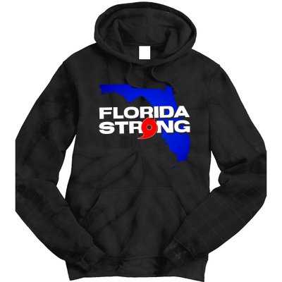 Florida Strong Hurricane Ian Support Football Tie Dye Hoodie