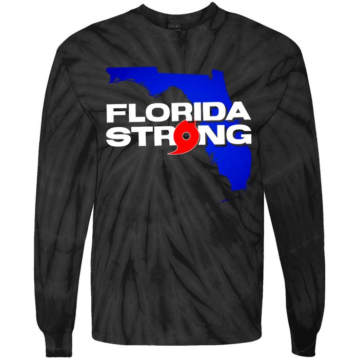 Florida Strong Hurricane Ian Support Football Tie-Dye Long Sleeve Shirt