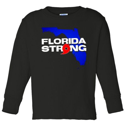 Florida Strong Hurricane Ian Support Football Toddler Long Sleeve Shirt