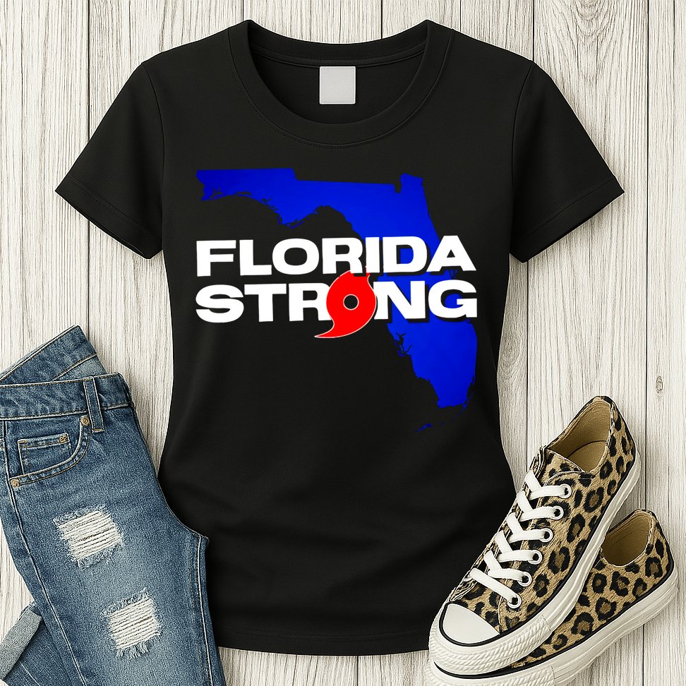 Florida Strong Hurricane Ian Support Football Womens T-Shirt