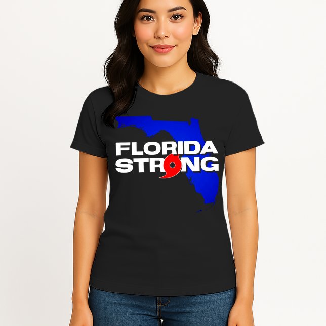Florida Strong Hurricane Ian Support Football Womens T-Shirt