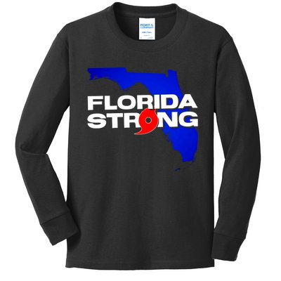 Florida Strong Hurricane Ian Support Football Kids Long Sleeve Shirt