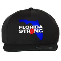 Florida Strong Hurricane Ian Support Football Wool Snapback Cap