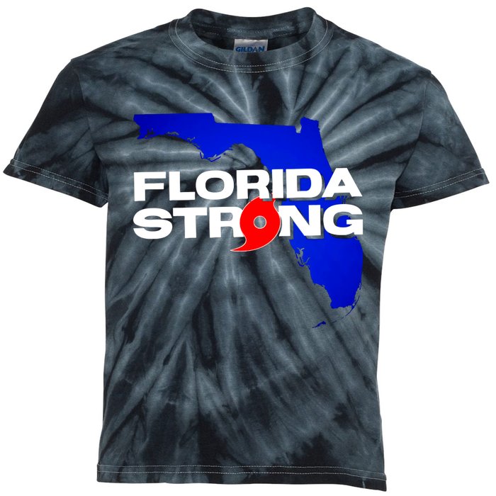 Florida Strong Hurricane Ian Support Football Kids Tie-Dye T-Shirt