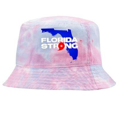 Florida Strong Hurricane Ian Support Football Tie-Dyed Bucket Hat