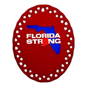 Florida Strong Hurricane Ian Support Football Ceramic Oval Ornament