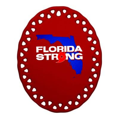 Florida Strong Hurricane Ian Support Football Ceramic Oval Ornament