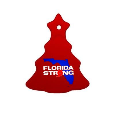 Florida Strong Hurricane Ian Support Football Ceramic Tree Ornament